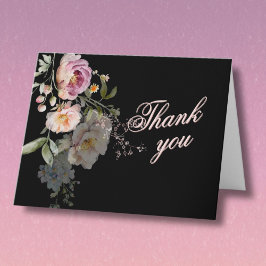 Tarjeta De Agradecimiento Elegant Handpainted Floral Budget Retirement 