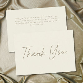 Tarjeta De Agradecimiento Elegant Ivory Cream Minimalist Wedding