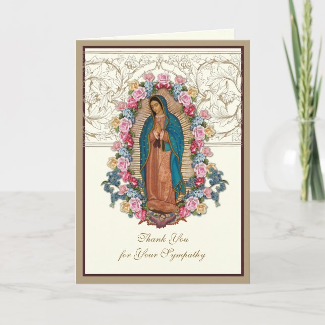 Tarjeta De Agradecimiento Elegant Jesus Roses Christian Condolence Thank You (Anverso)