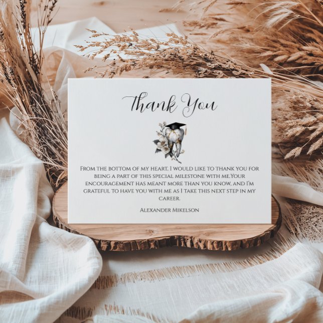 Tarjeta De Agradecimiento Elegant Kintsugi Floral Dental Graduation Party (Subido por el creador)