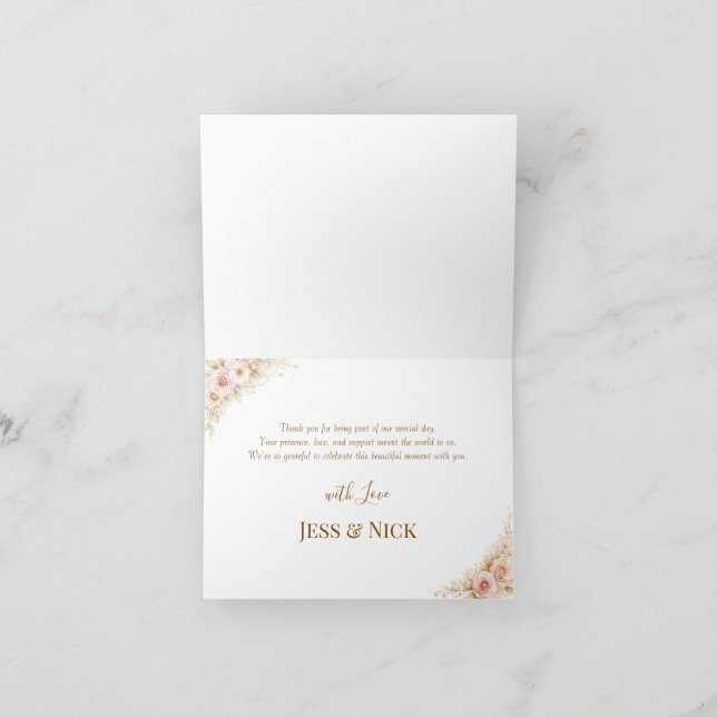 Tarjeta De Agradecimiento Elegant Magical Whimsical Wedding Thank You Card  (Interior)