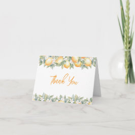 Tarjeta De Agradecimiento Elegant Main Squeeze Lemon Citrus Bridal Shower