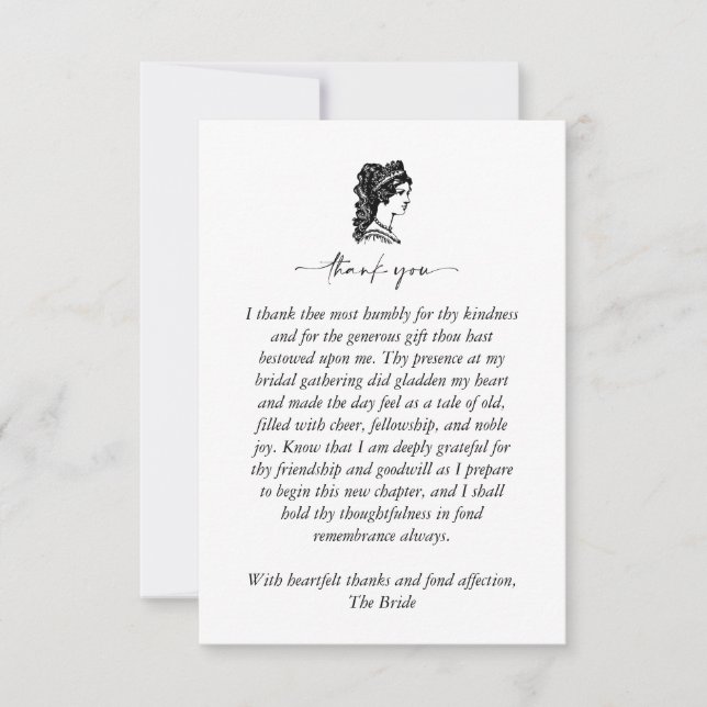 Tarjeta De Agradecimiento Elegant Medieval Fantasy Wedding (Anverso)
