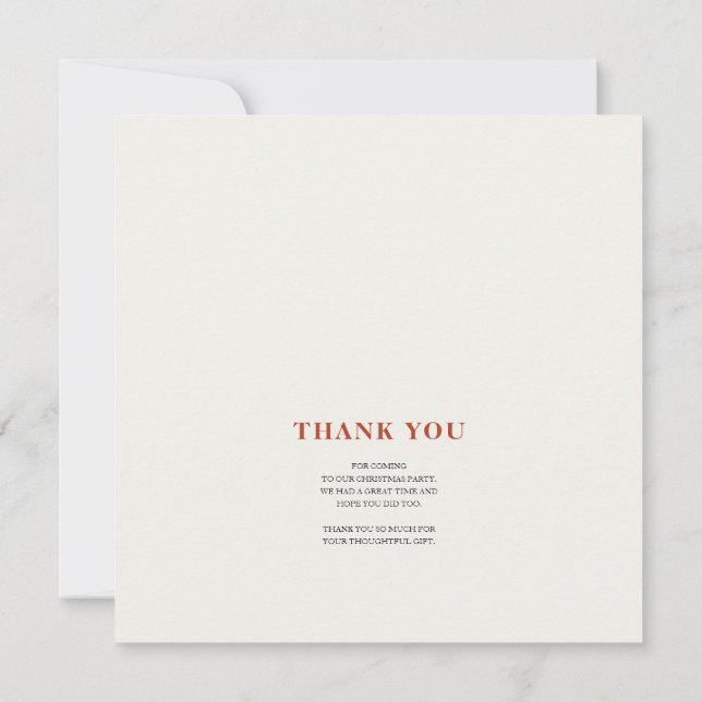 Tarjeta De Agradecimiento Elegant Merry Christmas Thank You Card (Reverso)