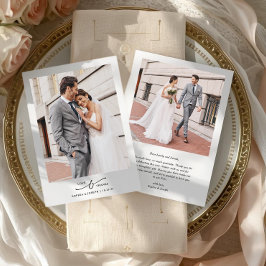 Tarjeta De Agradecimiento Elegant Minimal Love and Thanks Wedding 2 Photo  