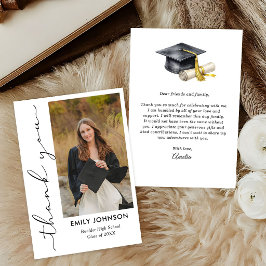 Tarjeta De Agradecimiento Elegant Minimal Minimalist Graduation