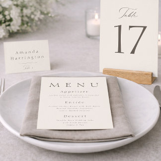 Tarjeta De Agradecimiento Elegant Minimal Taupe Wedding Table Numbers 1–19