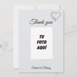 Tarjeta De Agradecimiento Elegant Minimalist Wedding Thank You Card