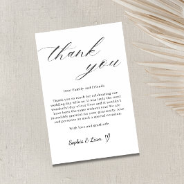 Tarjeta De Agradecimiento Elegant Minimalist Wedding Thank You Card