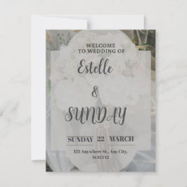 Tarjeta De Agradecimiento Elegant Minimalist Wedding Welcome Sign