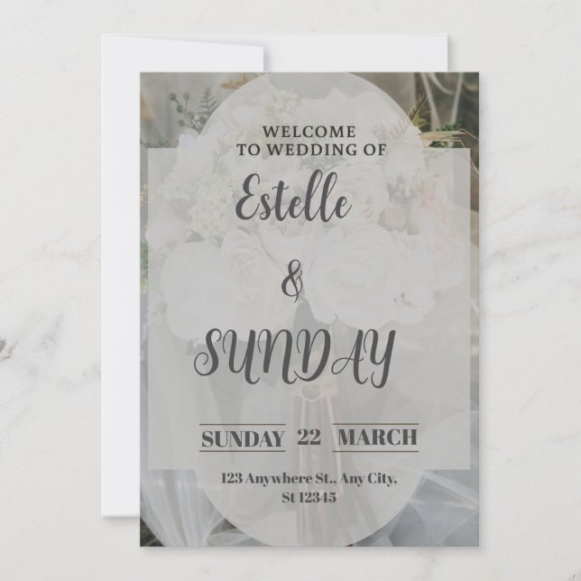 Tarjeta De Agradecimiento Elegant Minimalist Wedding Welcome Sign (Anverso)
