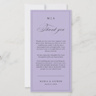 Tarjeta De Agradecimiento Elegant Monogram Wedding Thank You Card QR Code