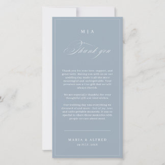 Tarjeta De Agradecimiento Elegant Monogram Wedding Thank You Card QR Code