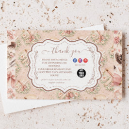 Tarjeta De Agradecimiento Elegant Nail Salon Floral Business