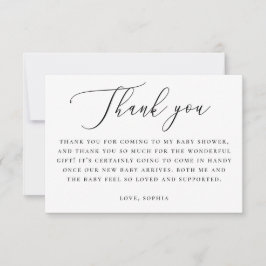 Tarjeta De Agradecimiento Elegant Neutral Baby Shower | Minimalist Script