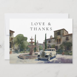 Tarjeta De Agradecimiento Elegant Old Money Country Estate Wedding Photo