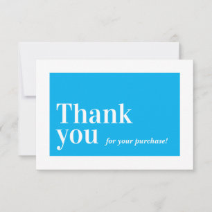 Tarjeta De Agradecimiento ELEGANT ORDER INSERT business gracias aqua blue