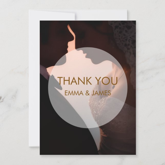Tarjeta De Agradecimiento Elegant Peach Wedding Thank You Flat Card (Anverso)