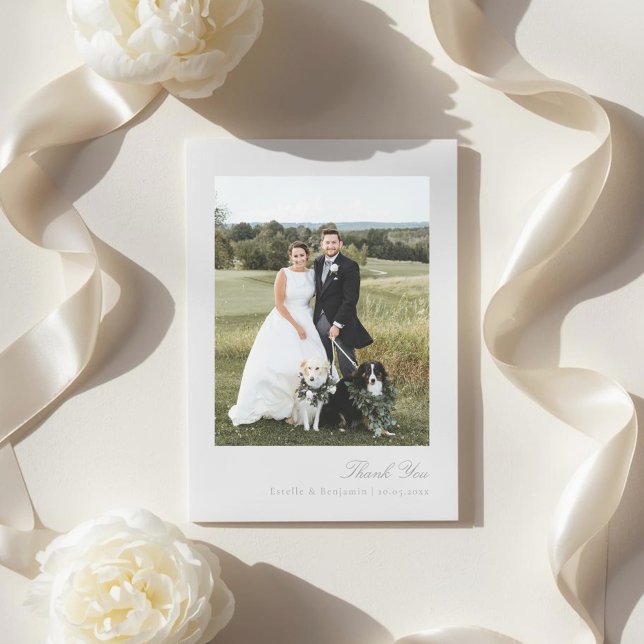 Tarjeta De Agradecimiento Elegant Photo Couples Wedding (Subido por el creador)