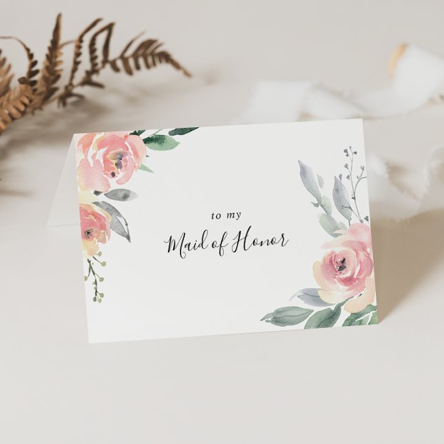 Tarjeta De Agradecimiento Elegant Pink Blush Floral Bridal Party Thank You (Subido por el creador)