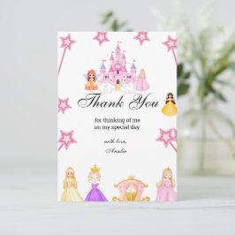Tarjeta De Agradecimiento Elegant Princess Birthday Celebration