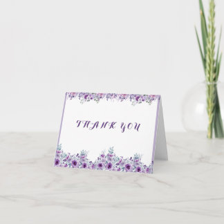 Tarjeta De Agradecimiento Elegant purple flower