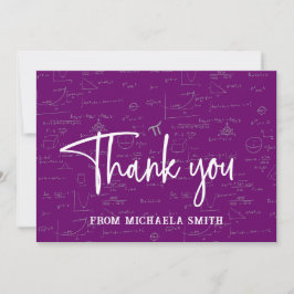 Tarjeta De Agradecimiento Elegant Purple Mathematics Formulas Graduation