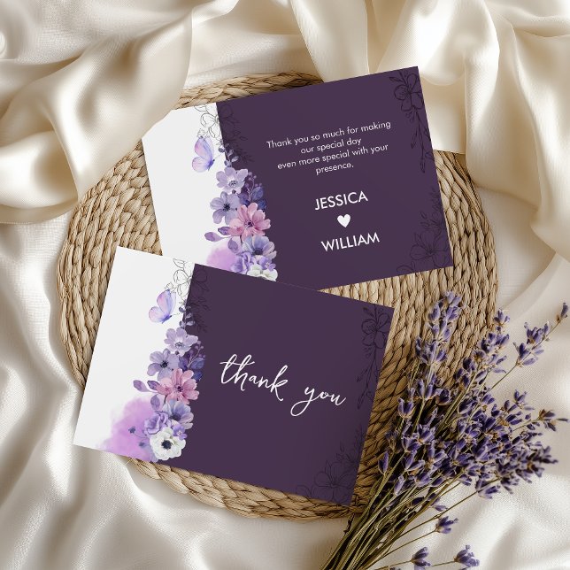 Tarjeta De Agradecimiento Elegant Purple Thank You Note (Subido por el creador)