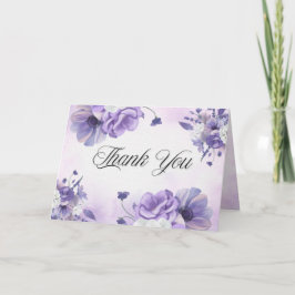 Tarjeta De Agradecimiento Elegant Purple Watercolor wedding
