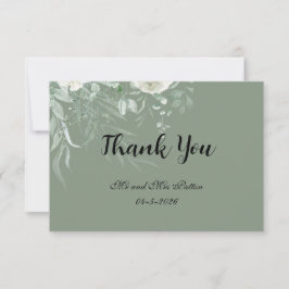 Tarjeta De Agradecimiento Elegant Sage Green Thank You Card