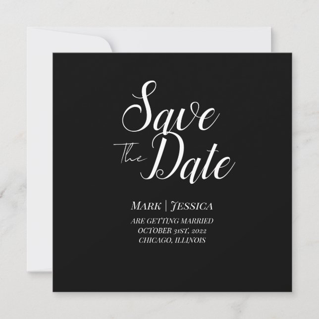 Tarjeta De Agradecimiento Elegant Save The Date Thank you Card (Anverso)