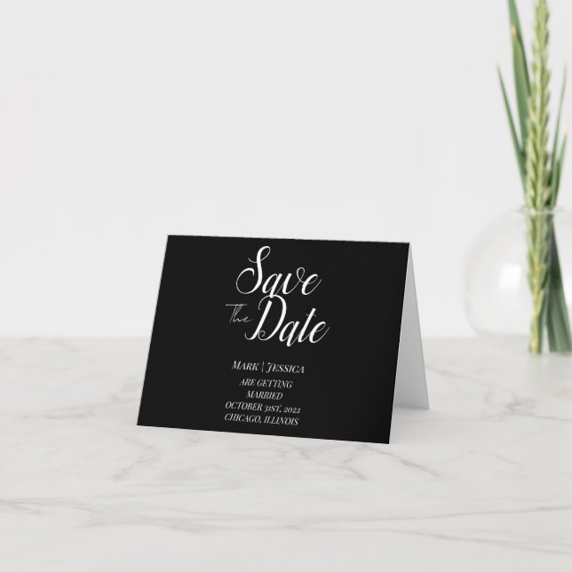 Tarjeta De Agradecimiento Elegant Save The Date Thank you Card (Anverso)