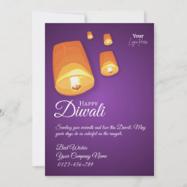 Tarjeta De Agradecimiento Elegant Sky Lantern Diwali Greeting Card