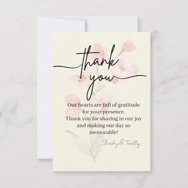 Tarjeta De Agradecimiento Elegant Thank You Card (Anverso)