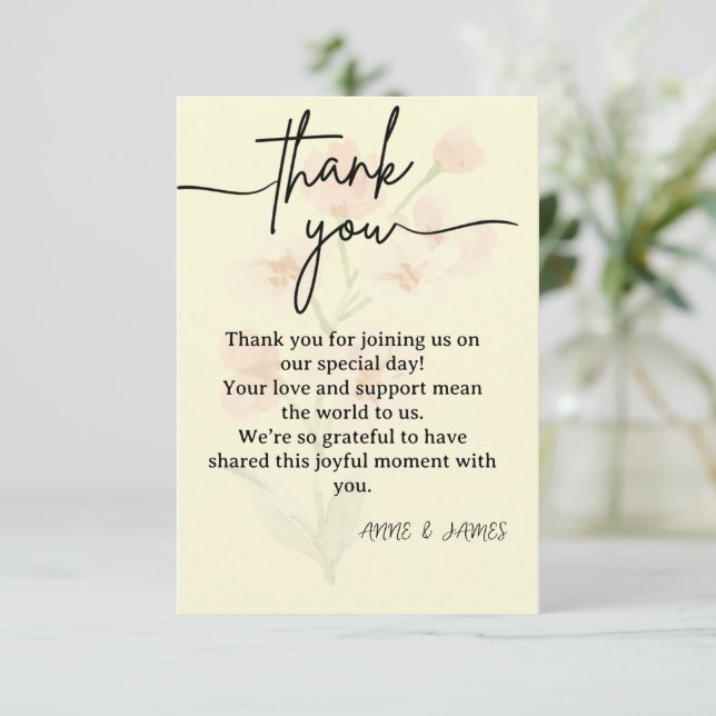 Tarjeta De Agradecimiento Elegant Thank You Card (Anverso de pie)