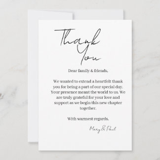 Tarjeta De Agradecimiento Elegant Thank You Card
