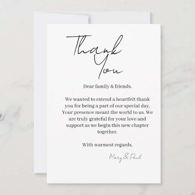 Tarjeta De Agradecimiento Elegant Thank You Card (Anverso)