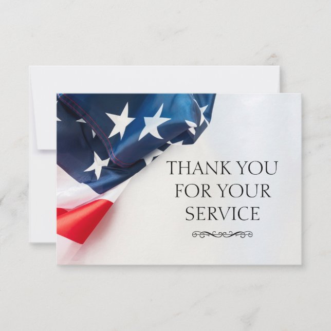 Tarjeta De Agradecimiento Elegant Thank You Military Veteran Flag Cards (Anverso)