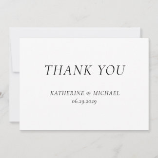 Tarjeta De Agradecimiento Elegant Timeless White Wedding Thank You Cards