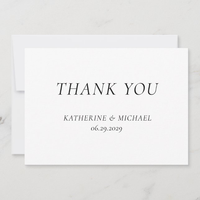 Tarjeta De Agradecimiento Elegant Timeless White Wedding Thank You Cards (Anverso)
