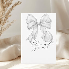 Tarjeta De Agradecimiento Elegant, tying the knot bridal shower white bow.