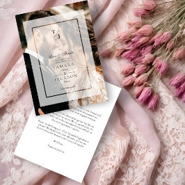 Tarjeta De Agradecimiento Elegant Vellum Transparency Wedding Photo 