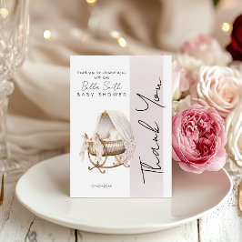 Tarjeta De Agradecimiento Elegant Vintage Bassinet Baby Shower