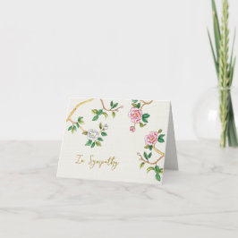 Tarjeta De Agradecimiento Elegant watercolor Floral Chinoisorie Sympathy