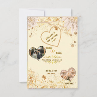 Tarjeta De Agradecimiento Elegant Wedding Invitation 