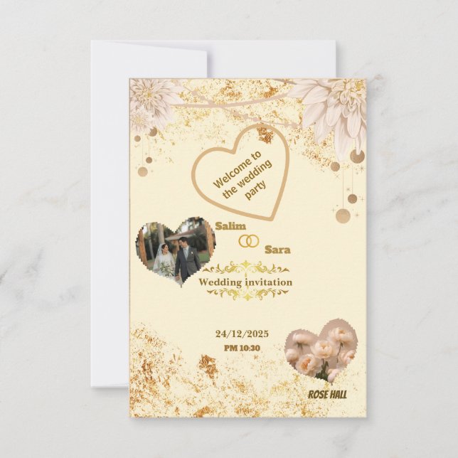 Tarjeta De Agradecimiento Elegant Wedding Invitation  (Anverso)