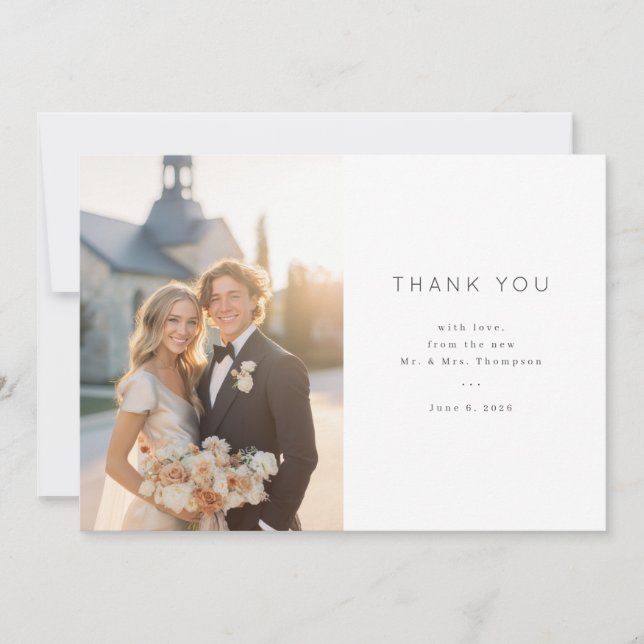 Tarjeta De Agradecimiento Elegant Wedding Thank You Card (Anverso)
