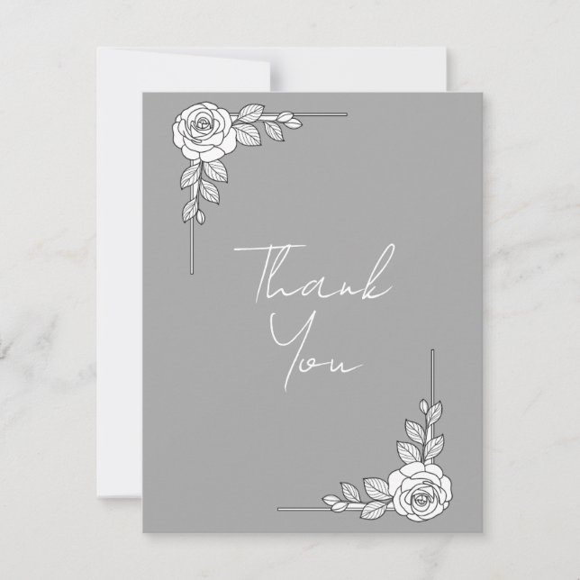 Tarjeta De Agradecimiento Elegant Wedding Thank You Card | Classic Script De (Anverso)