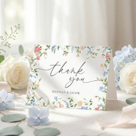 Tarjeta De Agradecimiento Elegant Wildflower Meadow Wedding