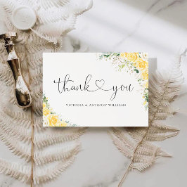 Tarjeta De Agradecimiento Elegant Yellow Flat Thank You Card
